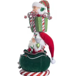 Katherines Santa And Elf Gift Stack - 48Cm