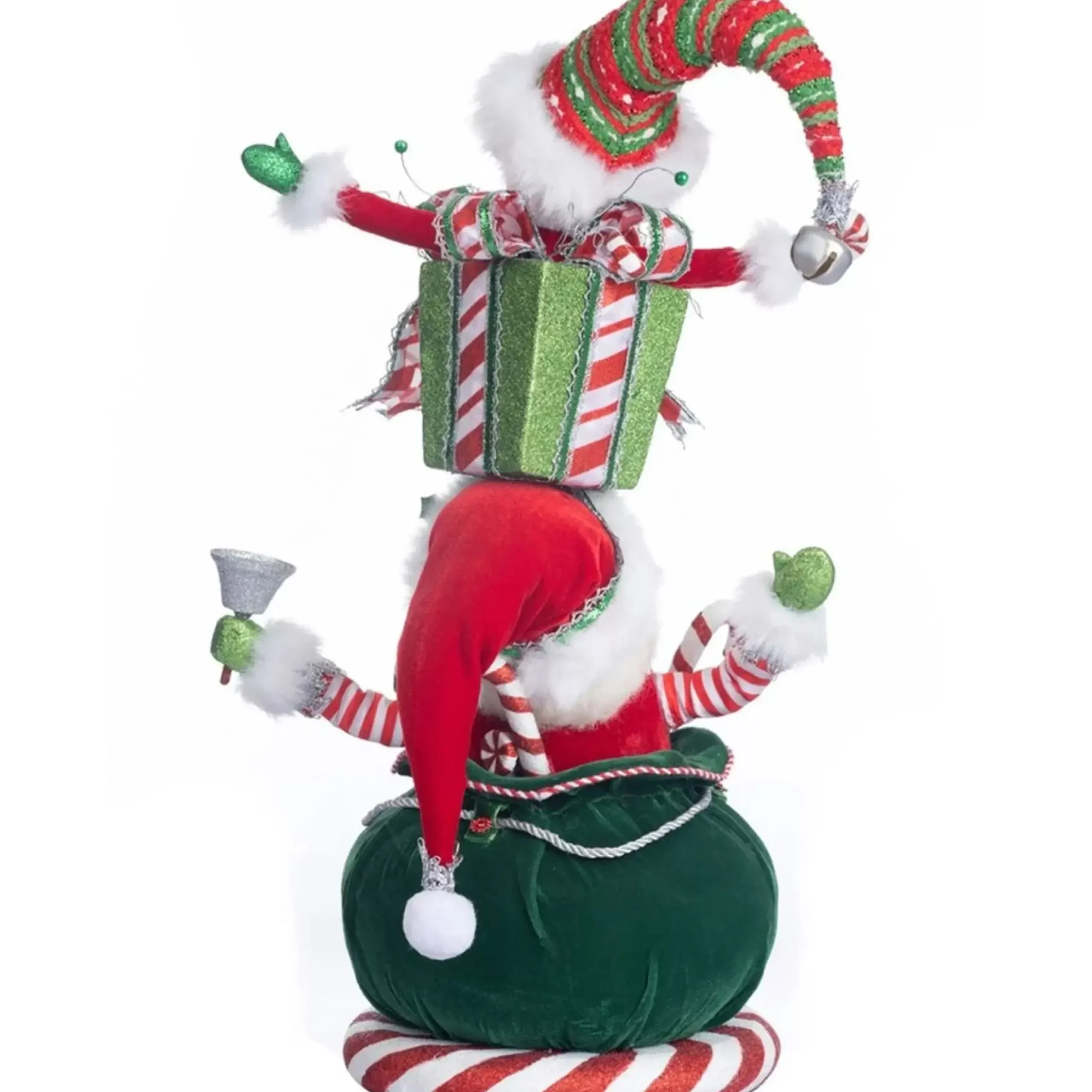 Katherines Santa And Elf Gift Stack - 48Cm