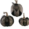 Krooked King Pumpkins Black And Bronze (Set Of 3) - 35.5Cm