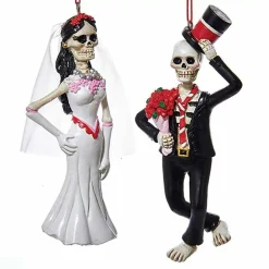 Kurt Adler Day Of The Dead Bride & Groom Ornaments (2 Designs) - 12Cm