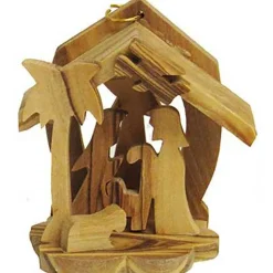 Kurt Adler Olive Wood Nativity Ornament (4 Designs) - 6.5Cm