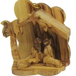 Kurt Adler Olive Wood Nativity Ornament (4 Designs) - 6.5Cm