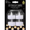 Led Flicker Tea Lights (Pack Of 4) - 4Cm