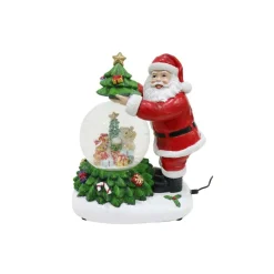 Light Up Musical Santa Waterball Scene (2 Styles) - 27Cm
