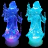 Light Up Swirling Glitter Colour Changing Santa Claus - 25Cm