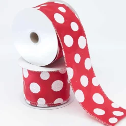10M Red With White Spot Ribbon