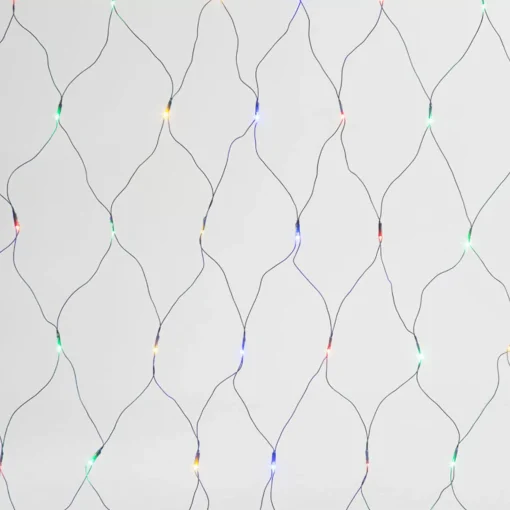 3M X 2M Multi Colour Net Light With Green Wire