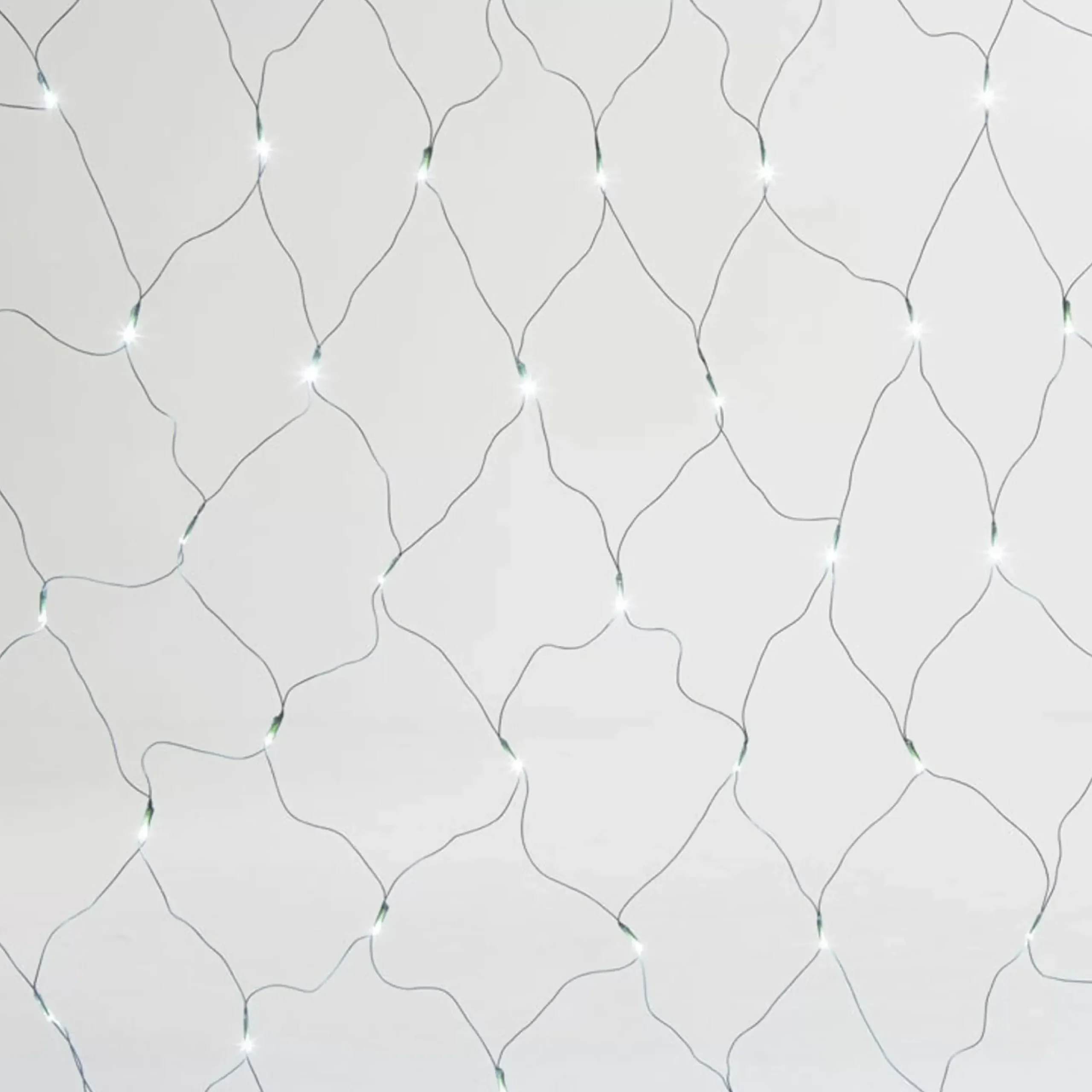 3M X 2M White Colour Net Light With Green Wire