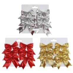 Metallic Mini Bow Pack Of 6 ( 3 Colours) - 8Cm