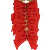 Mini Flocked Red Bow (Pack Of 10) - 12Cm