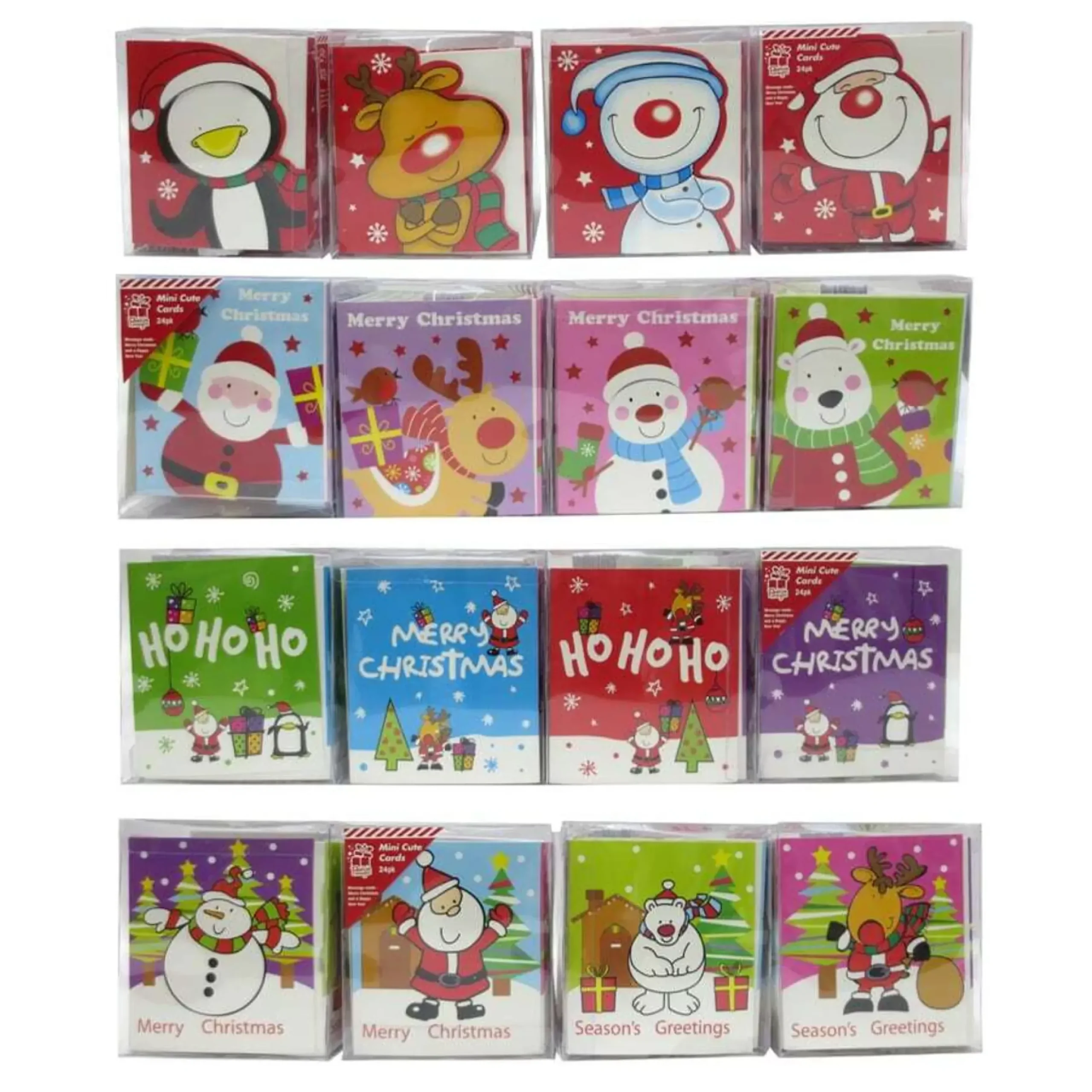 Mini Square Christmas Cards - 24Pc