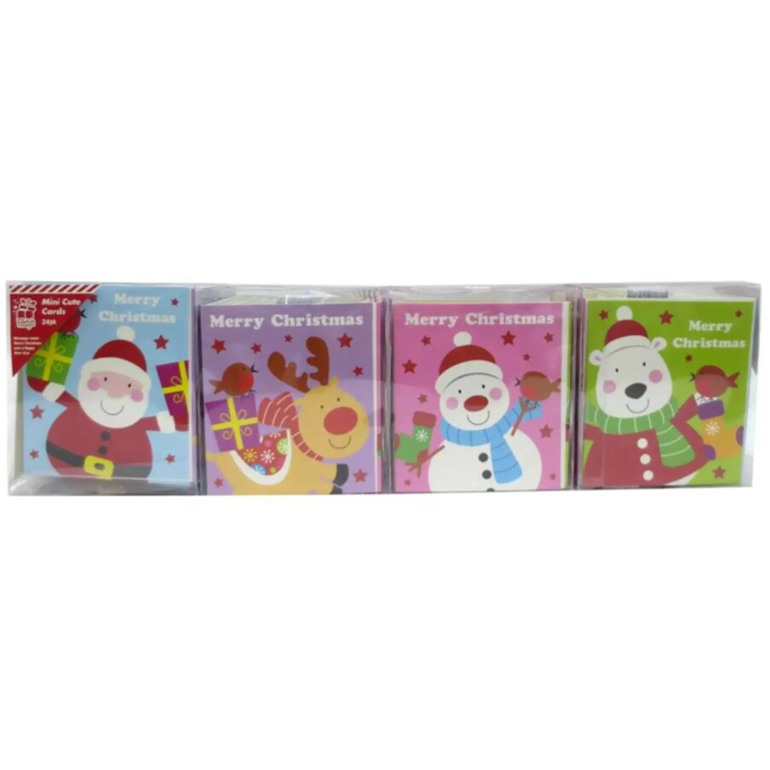 Mini Square Christmas Cards - 24Pc