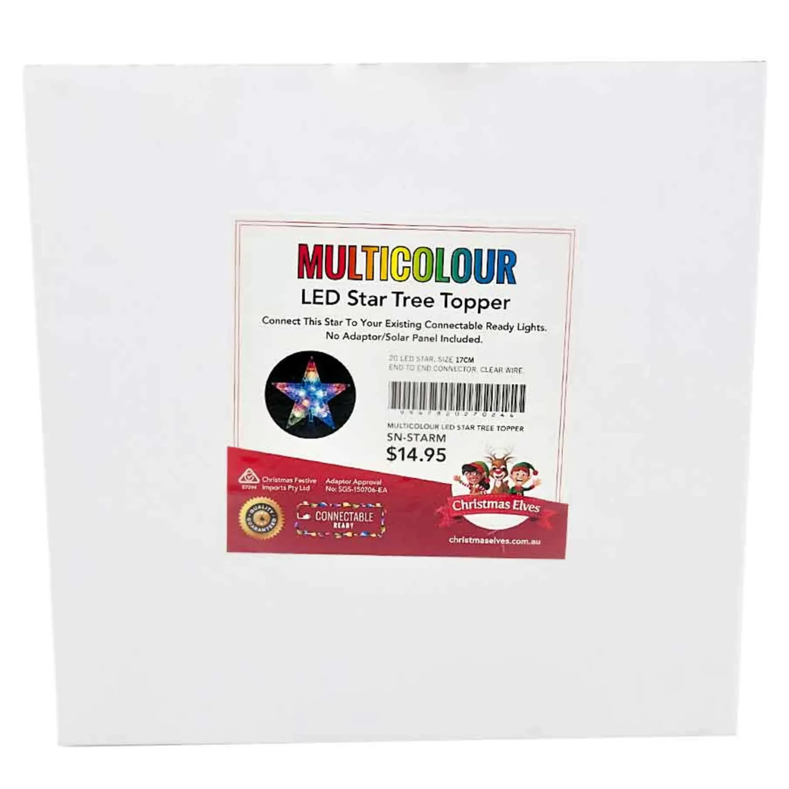 Multicolour Connectable Star Tree Topper With 20 Led - 17Cm