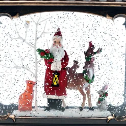 Musical Light Up Santa Lantern - 30Cm
