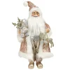 Pink Champagne Fabric Santa With Deer - 46Cm