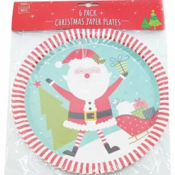 Plates Printed Designs (4 Styles / Pack Of 6) - 23Cm