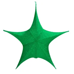 Pop-Up Tinsel Star Green - 65Cm