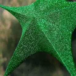 Pop-Up Tinsel Star Green - 65Cm