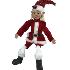Posable Girl Or Boy Christmas Elf - 45Cm