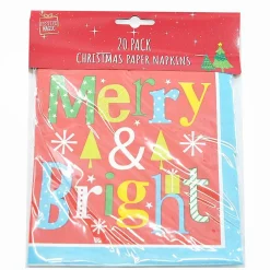 Printed Christmas Paper Napkins (4 Styles) - 20 Pack
