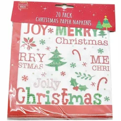 Printed Christmas Paper Napkins (4 Styles) - 20 Pack