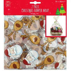 Printed Hamper Bag Pack Of 2 (3 Styles) - 63Cm