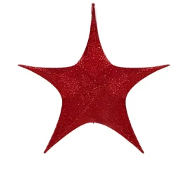 Red Pop-Up Tinsel Star - 80Cm