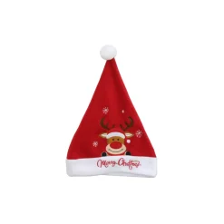 Red Santa Hat With Embroidered Character (2 Styles)
