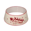 Santa And Reindeer Scene Christmas Tree Skirt Collar - 77Cm