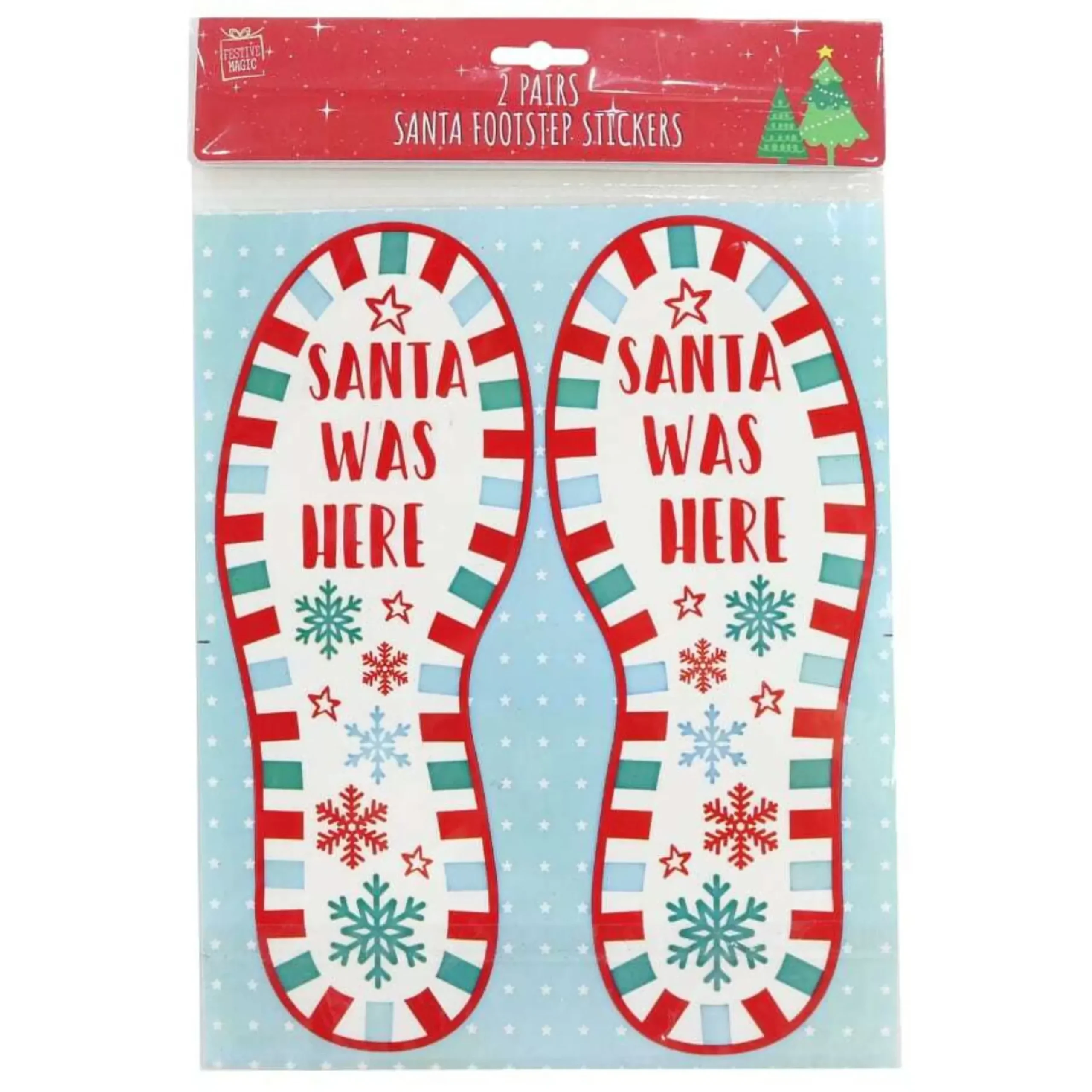 Santa Footprint Floor Clings (2 Pairs)