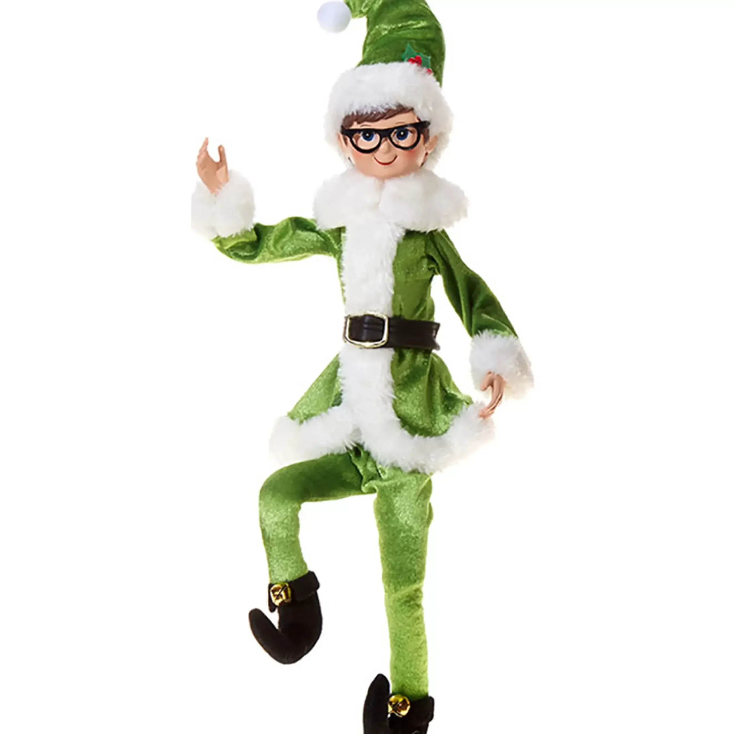 Santa's Christmas Elf With Glasses (2 Styles) - 45Cm