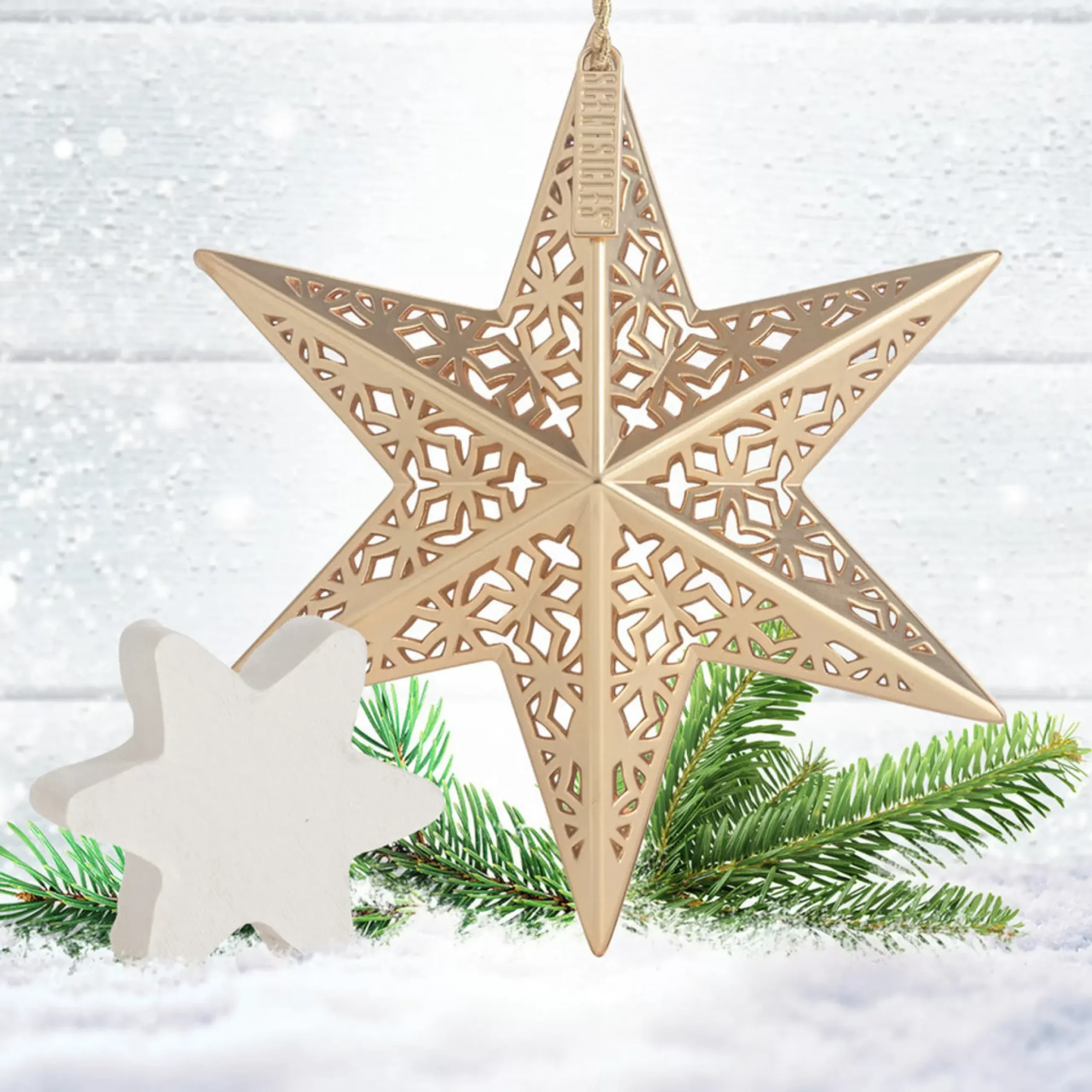 Scentsicles Gold Star Ornament With White Winter Fir Fragrance -13Cm