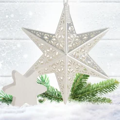 Scentsicles Silver Star Ornament With White Winter Fir Fragrance - 13Cm