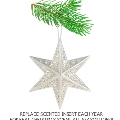 Scentsicles Silver Star Ornament With White Winter Fir Fragrance - 13Cm