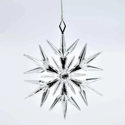 Silver Hanging Snowflake - 9Cm