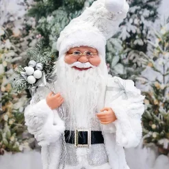 Silver White Santa Claus - 45Cm