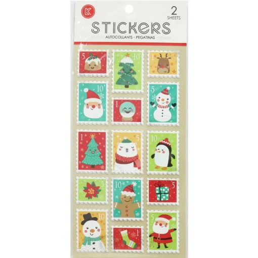 Stamp Stickers 2 Sheets (4 Styles)