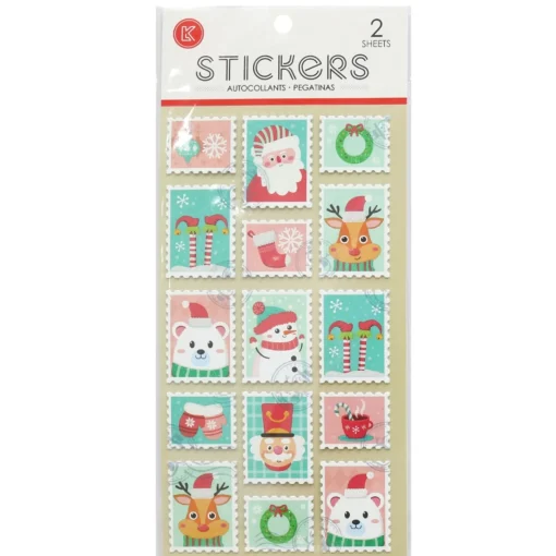 Stamp Stickers 2 Sheets (4 Styles)