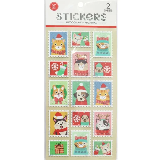 Stamp Stickers 2 Sheets (4 Styles)