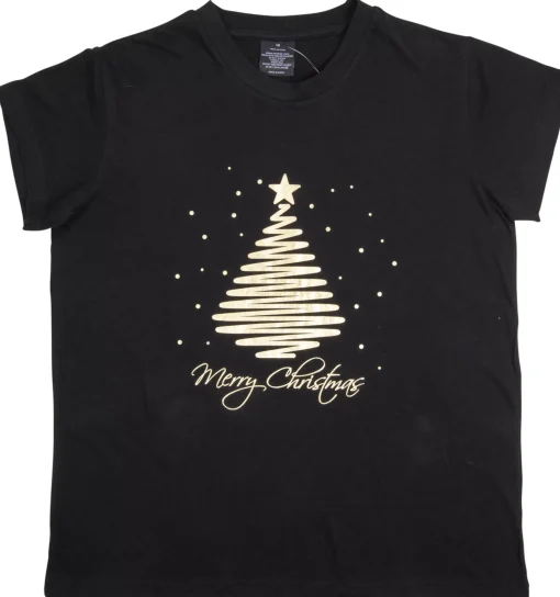 T Shirt Ladies Foiled Christmas