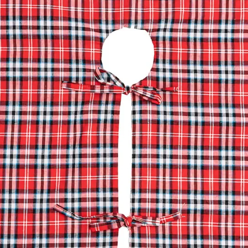 Tartan Faux Fur Tree Skirt Red - 109Cm