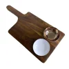 The Just Slate Company Wooden Paddle With 2 Bowls