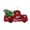 Tinsel Red Christmas Pick Up Truck With Tree - 36Cm