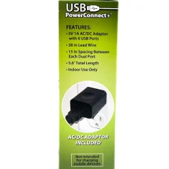 Usb Extension With 6 Power Outlets