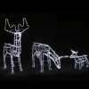Warm White 3D Moving Led Ropelight Reindeer Family