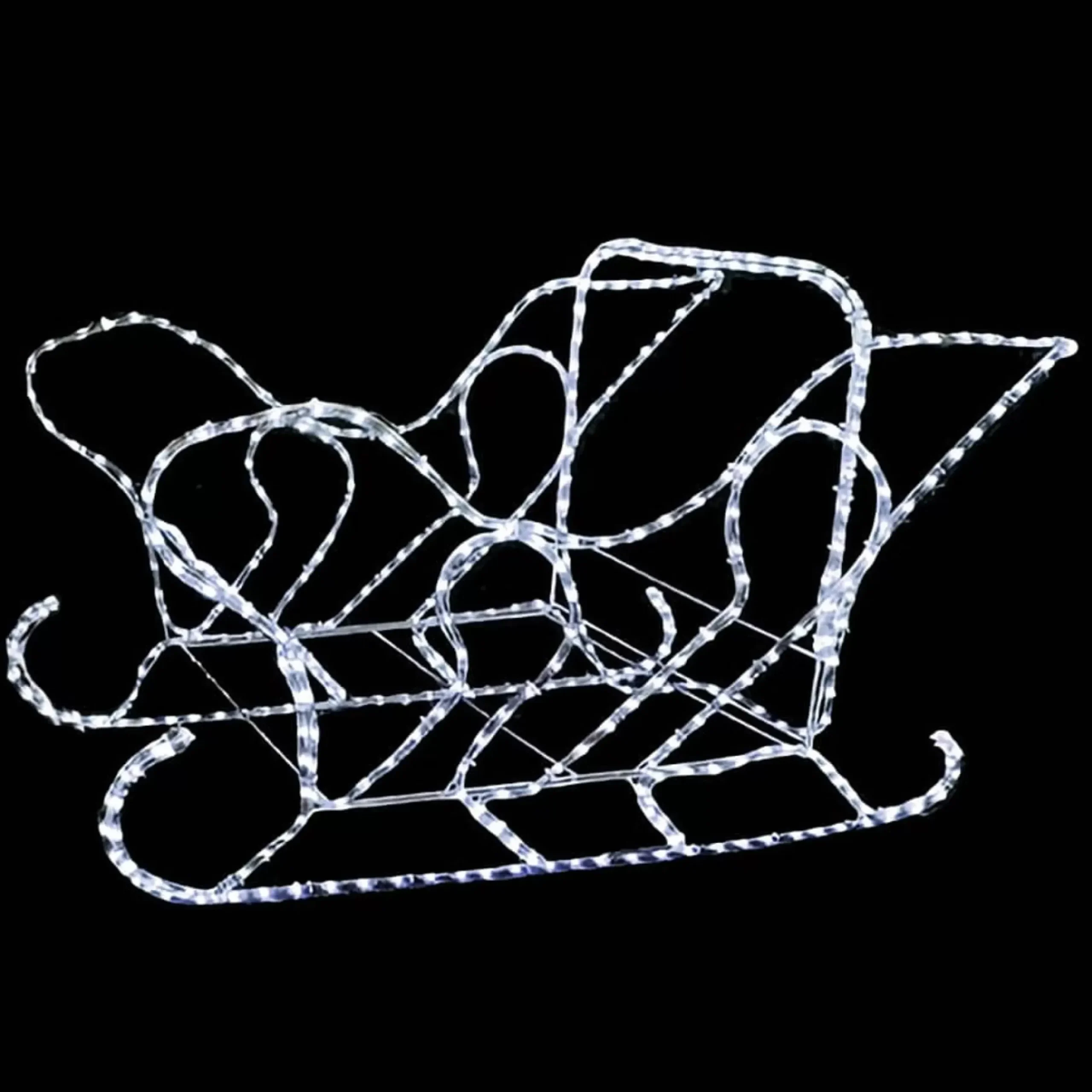 White Led Rope Light Santa Claus Sleigh - 125Cm
