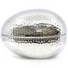 White Silver Ceramic Egg Box - 16.5Cm