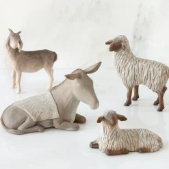 Willow Tree - Sheltering Animal Figurines For The Holy Family - 7.5Cm