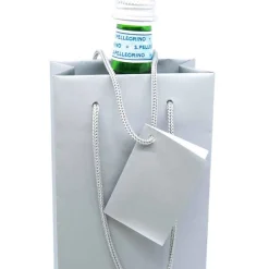Wine Bag Paper Single Plain Silver - 35Cm