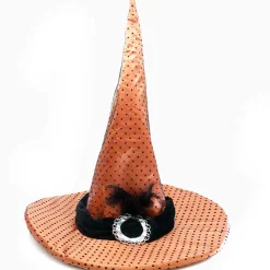 Witches Hat Orange Black Hat - 53Cm